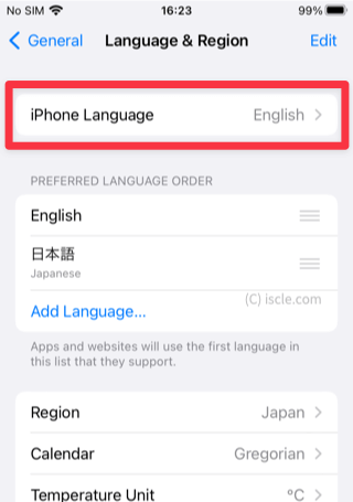 iPhone Language