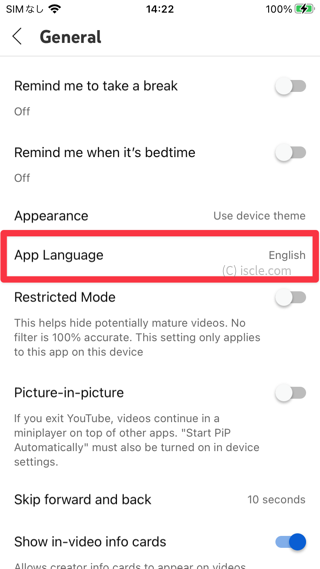 App language