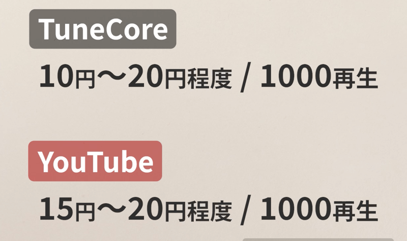 tunecore での収益性